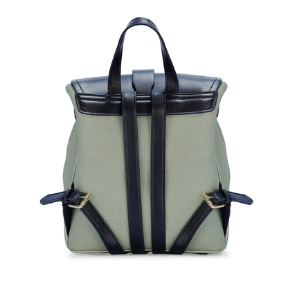 Green & Black Colourblocked Backpack