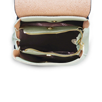 Green & Black Colourblocked Backpack