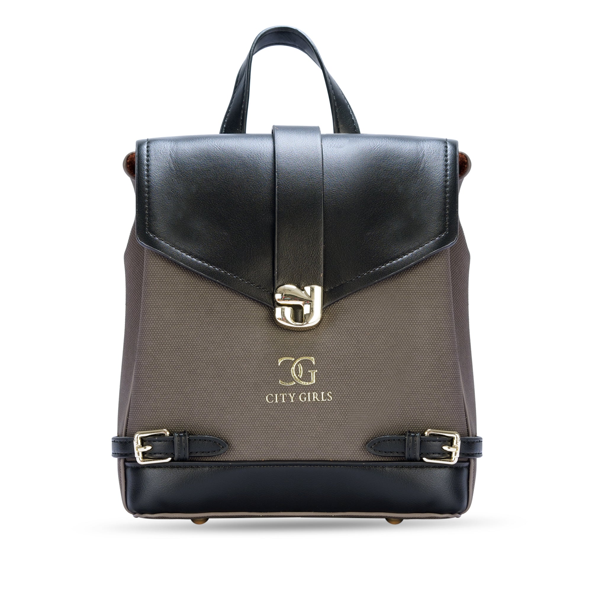 Black & Grey Colourblocked Backpack