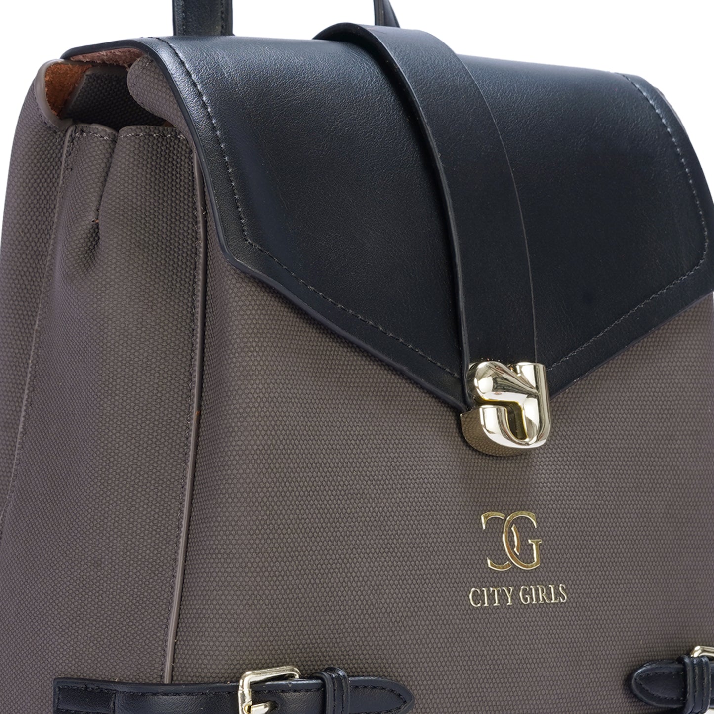 Black & Grey Colourblocked Backpack