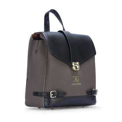 Black & Grey Colourblocked Backpack