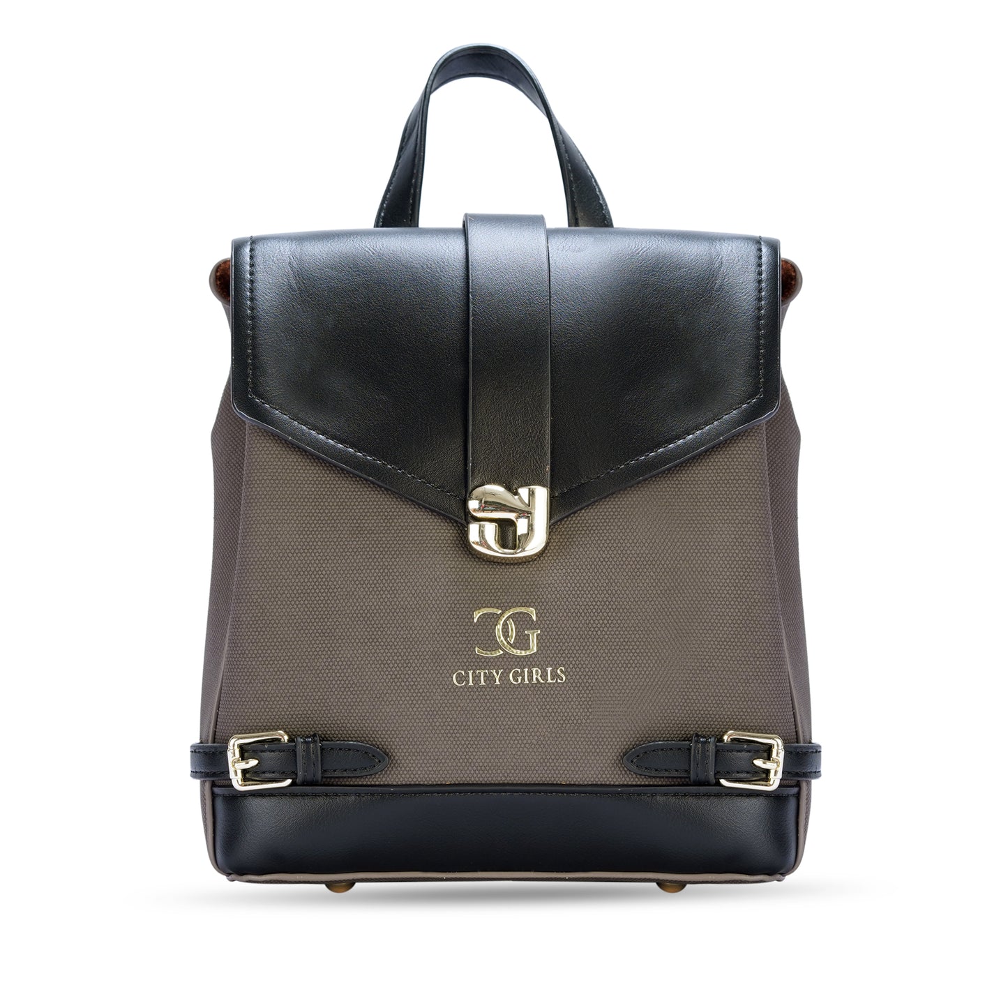 Black & Grey Colourblocked Backpack