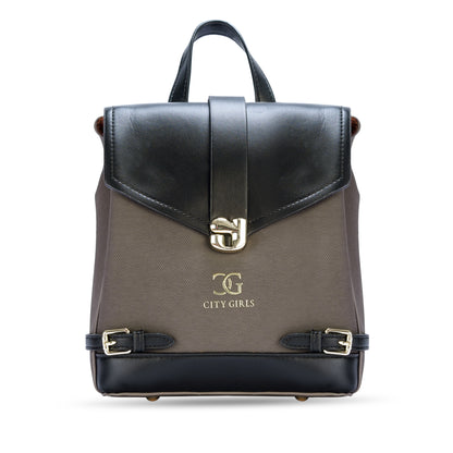 Black & Grey Colourblocked Backpack