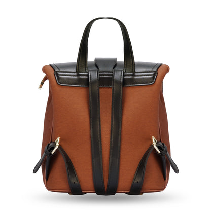 Black & Brown Colourblocked Backpack