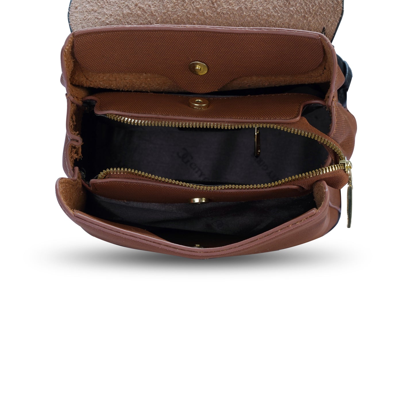 Black & Brown Colourblocked Backpack