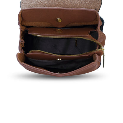 Black & Brown Colourblocked Backpack