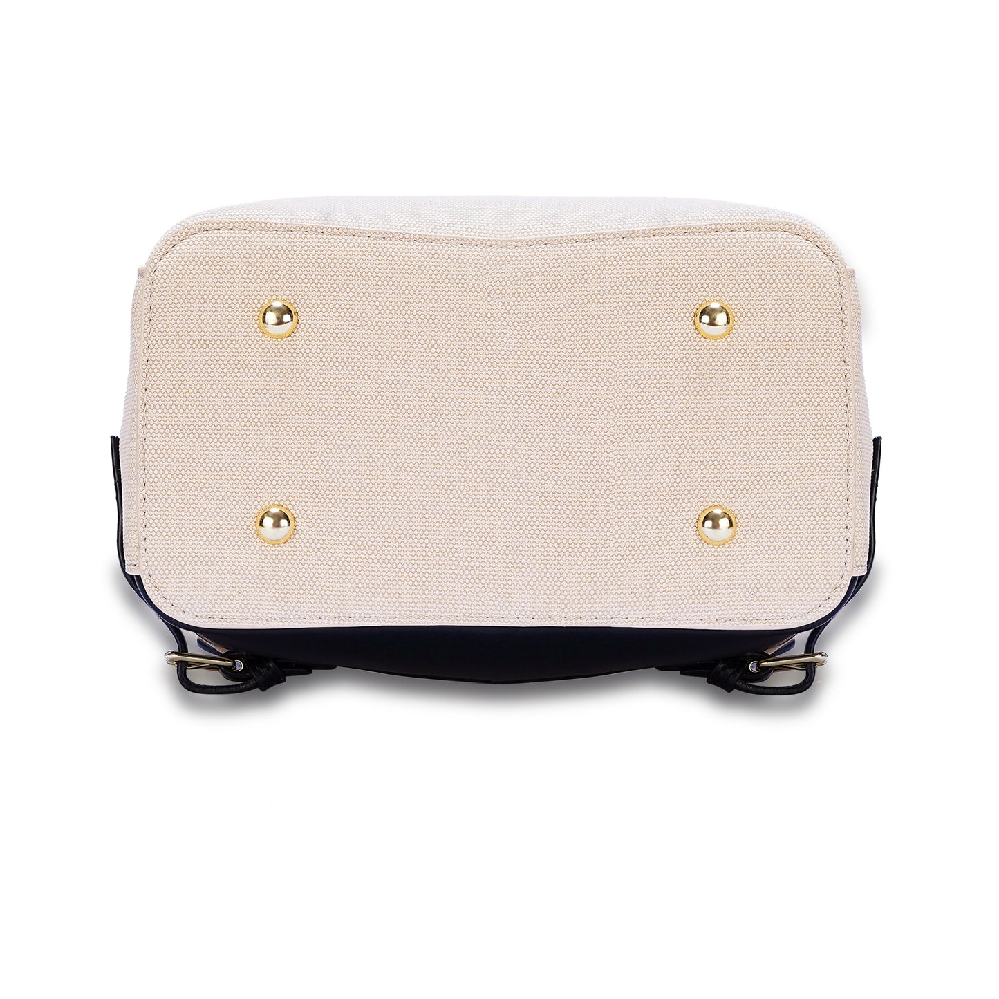 White & Black Colourblocked Backpack