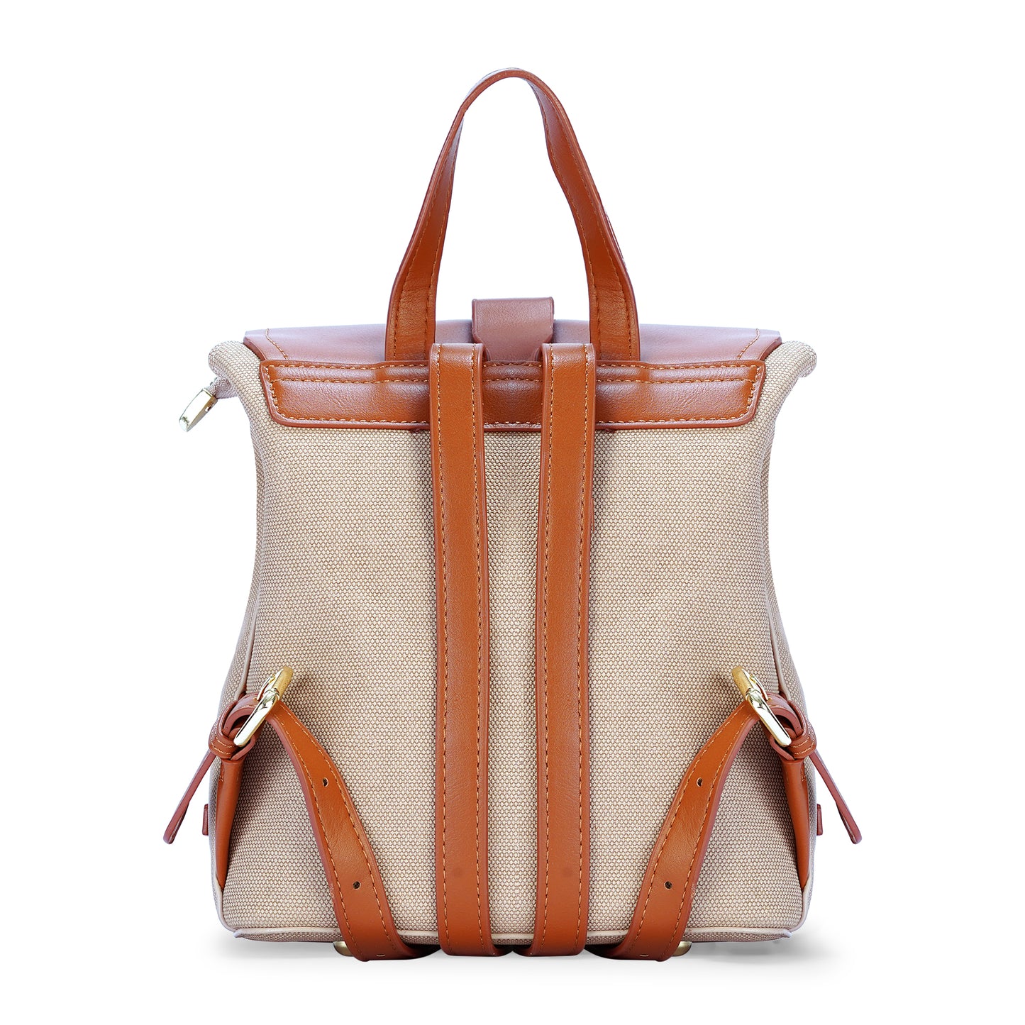 Khaki & Tan Colourblocked Backpack