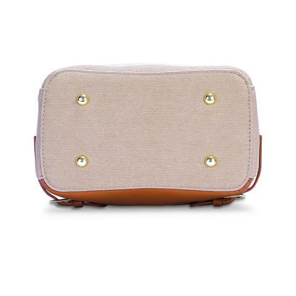 Khaki & Tan Colourblocked Backpack