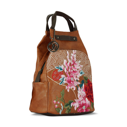 Tan Antique Backpack Traveler