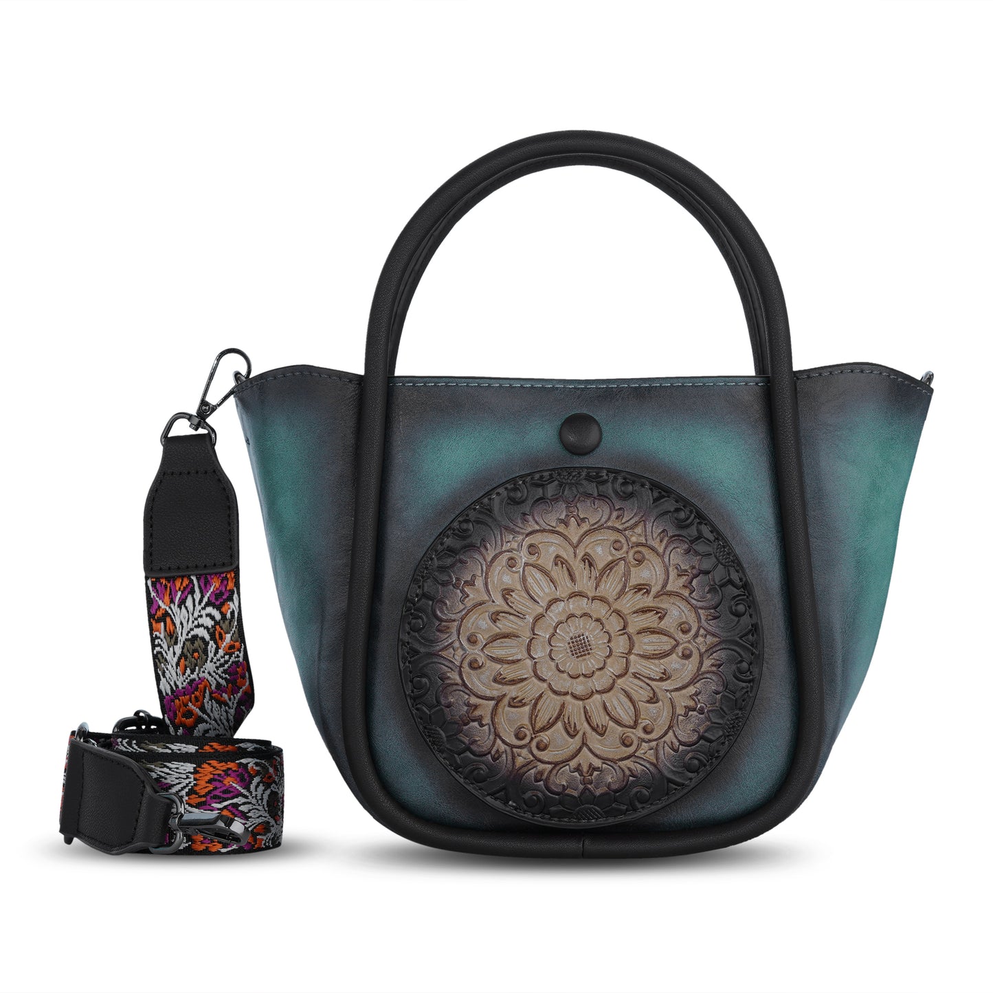 Blue Antique Handheld Bag Retro