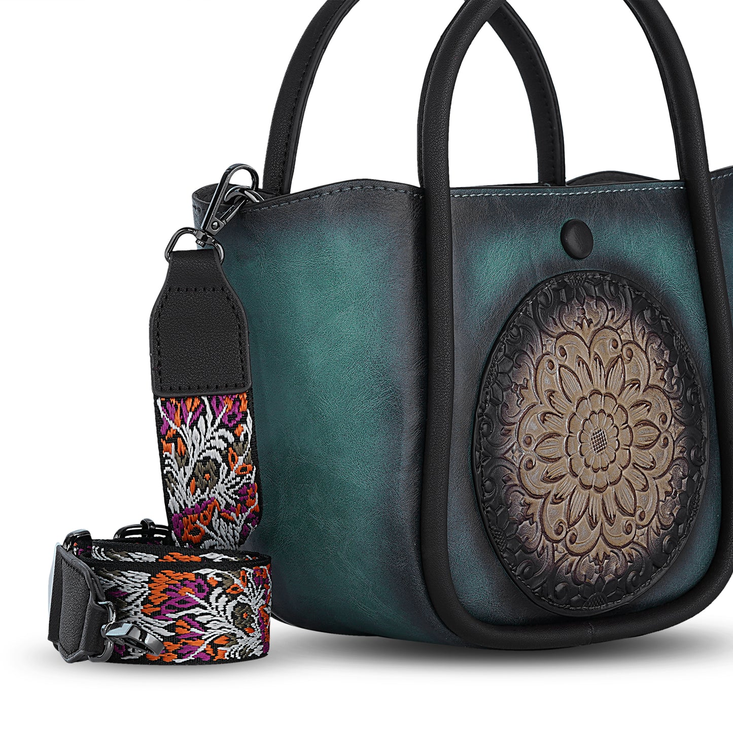 Blue Antique Handheld Bag Retro