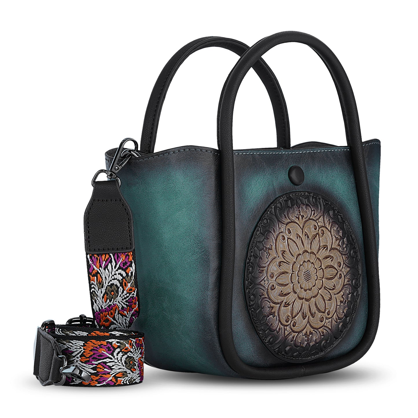 Blue Antique Handheld Bag Retro