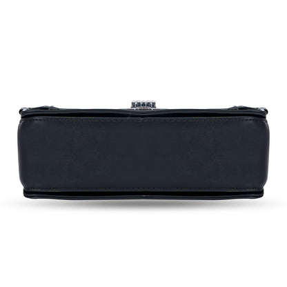 Black Colourblocked Satchel Bag