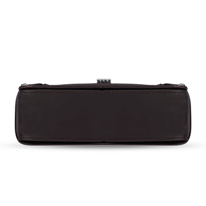 Brown Colourblocked Satchel Bag