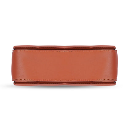 Tan Structured Satchel Bag