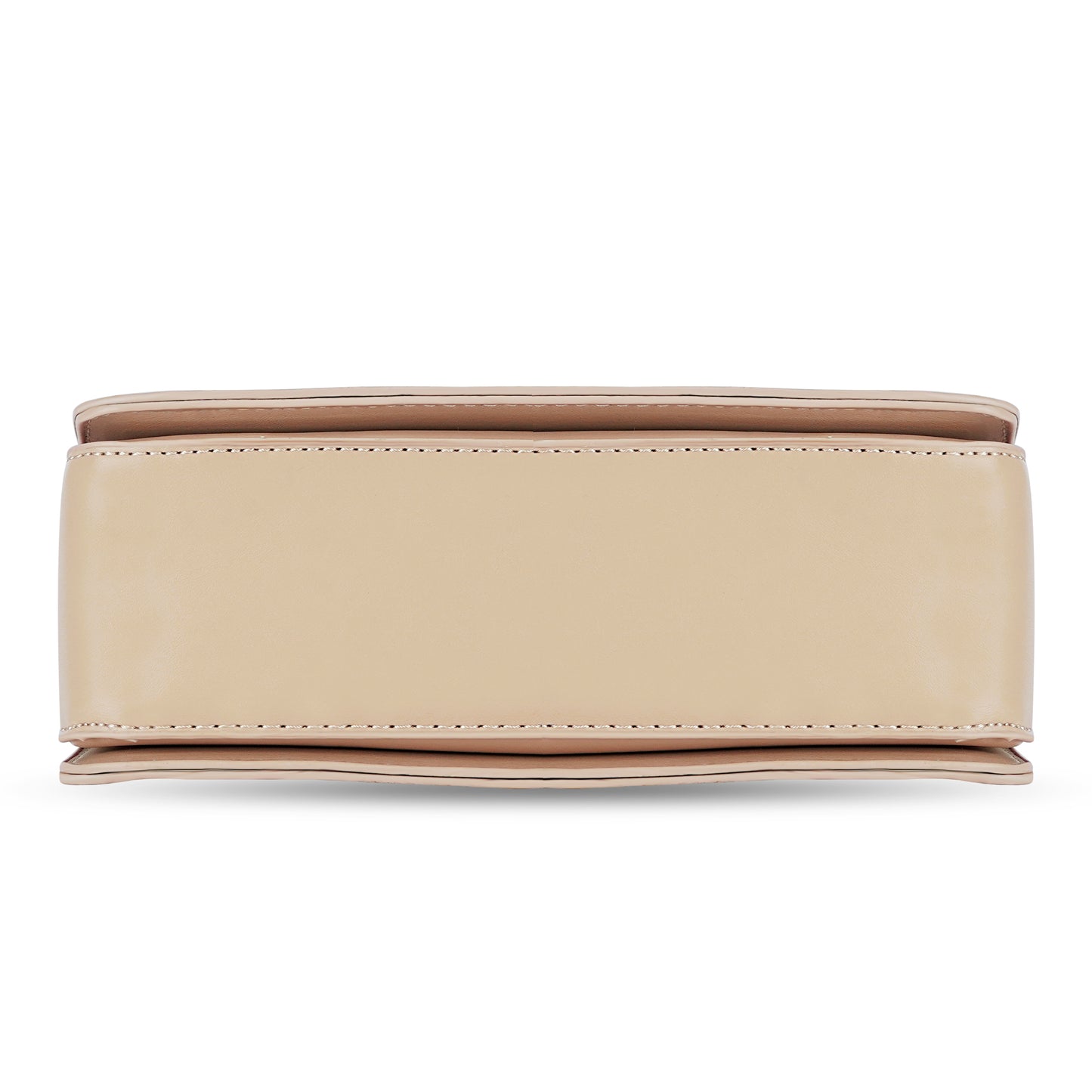 Beige Structured Satchel Bag