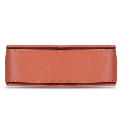 Tan Structured Satchel Bag