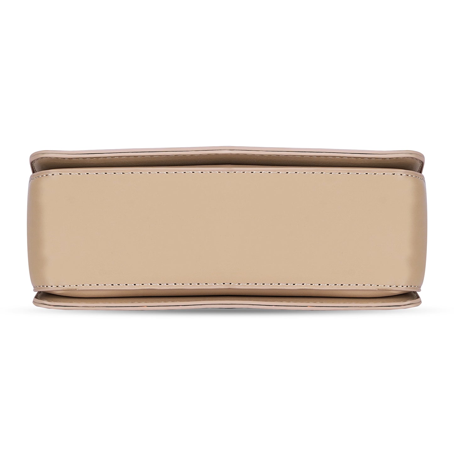 Beige Structured Satchel Bag