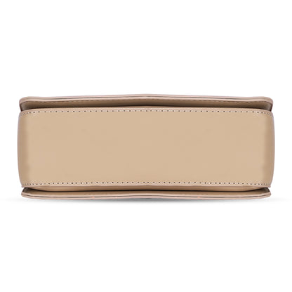Beige Structured Satchel Bag