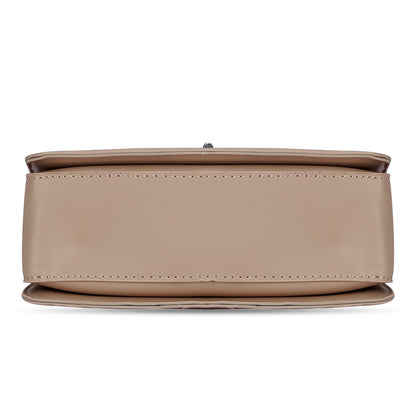 Beige Colourblocked Sling Bag