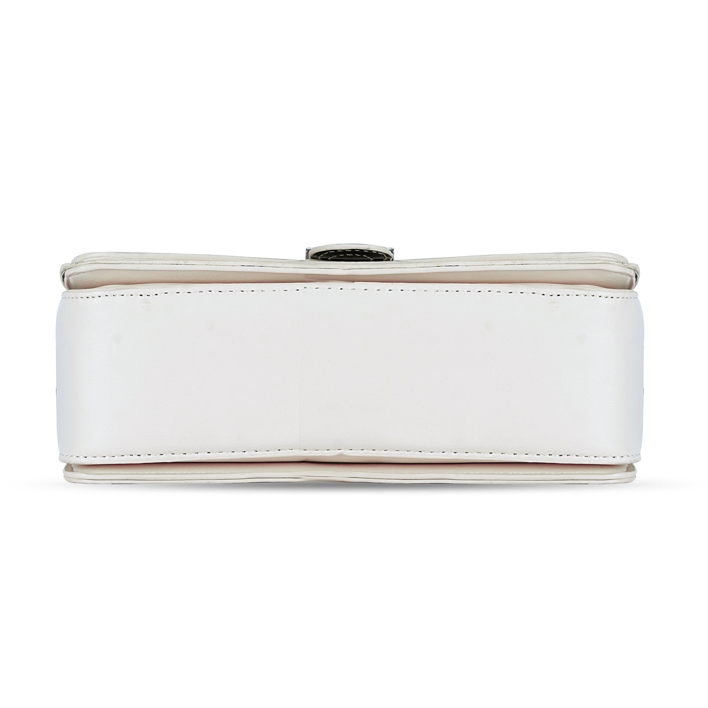 White Colourblocked Satchel Bag