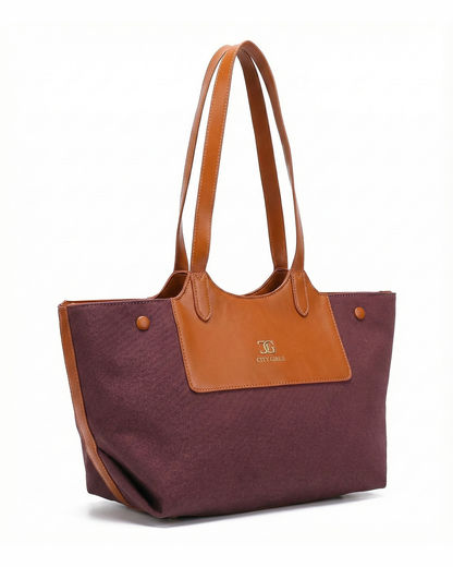 Professional Contrast Panel Tote Bag