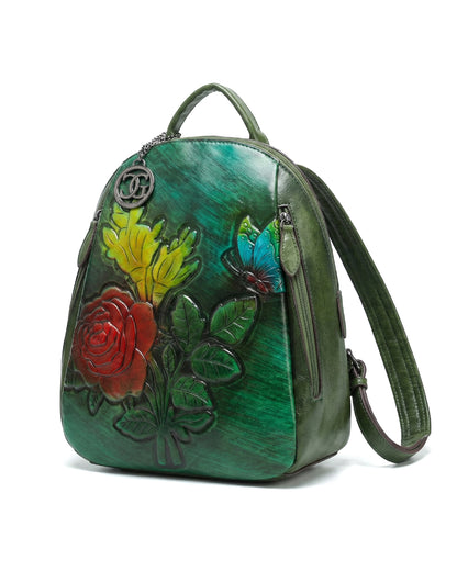 Embossed Rose Textured Luxury Backpack