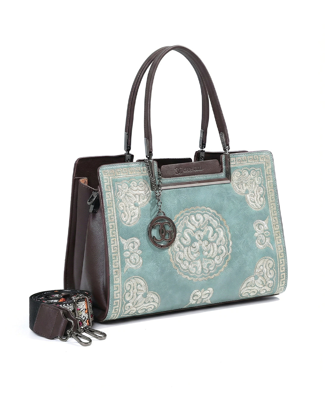 Artisanal Embroidered Aesthetic Top-Handle Bag