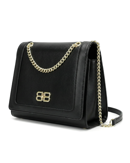 Refined Two-Texture Structured Flap Bag
