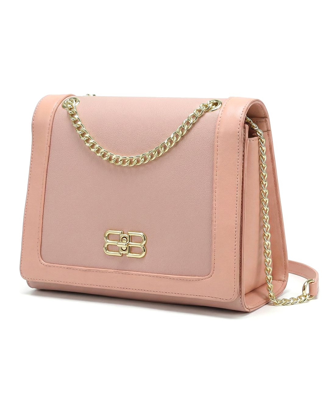 Refined Two-Texture Structured Flap Bag