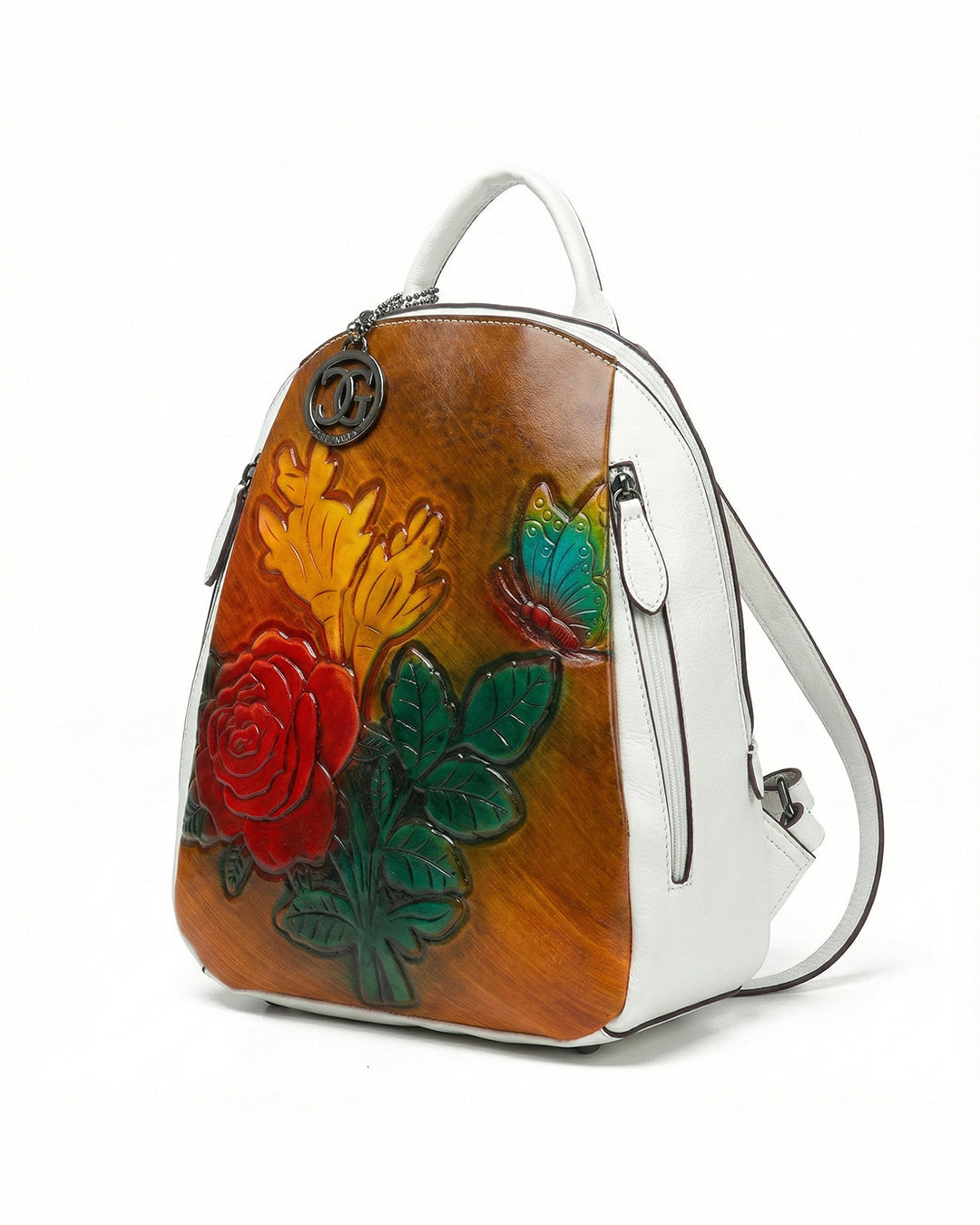 Embossed Rose Textured Luxury Backpack