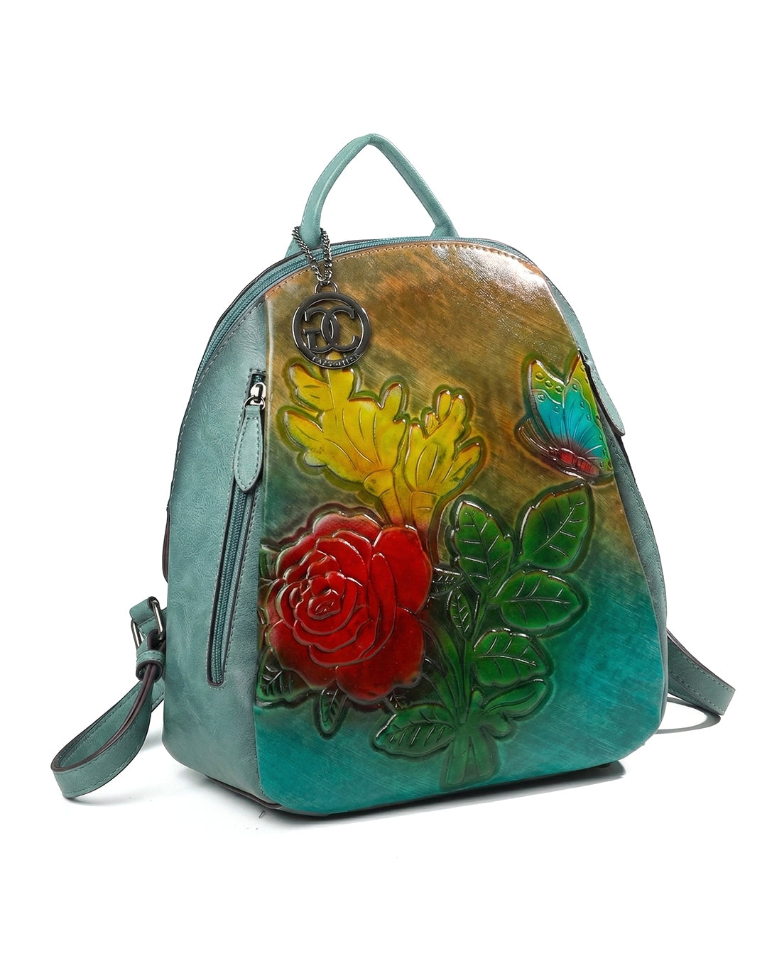 Embossed Rose Textured Luxury Backpack