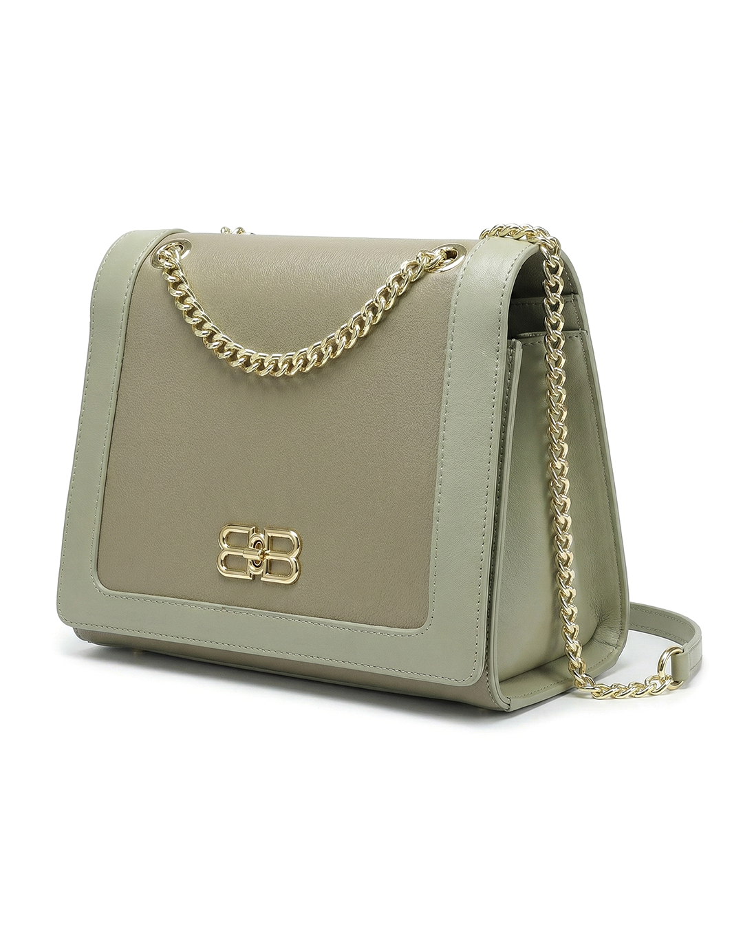 Refined Two-Texture Structured Flap Bag