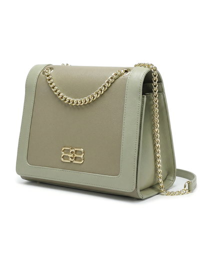 Refined Two-Texture Structured Flap Bag