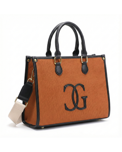 Classic CG  Contrast Trim Textured Satchel