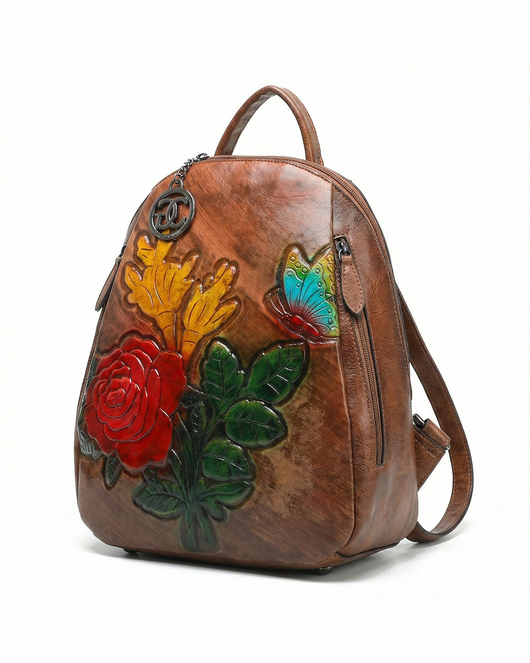 Embossed Rose Textured Luxury Backpack