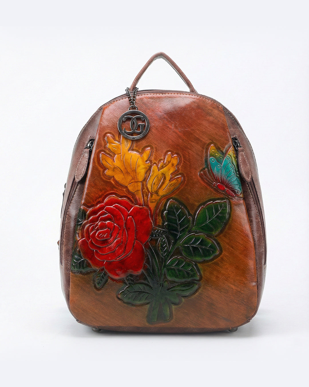 Embossed Rose Textured Luxury Backpack