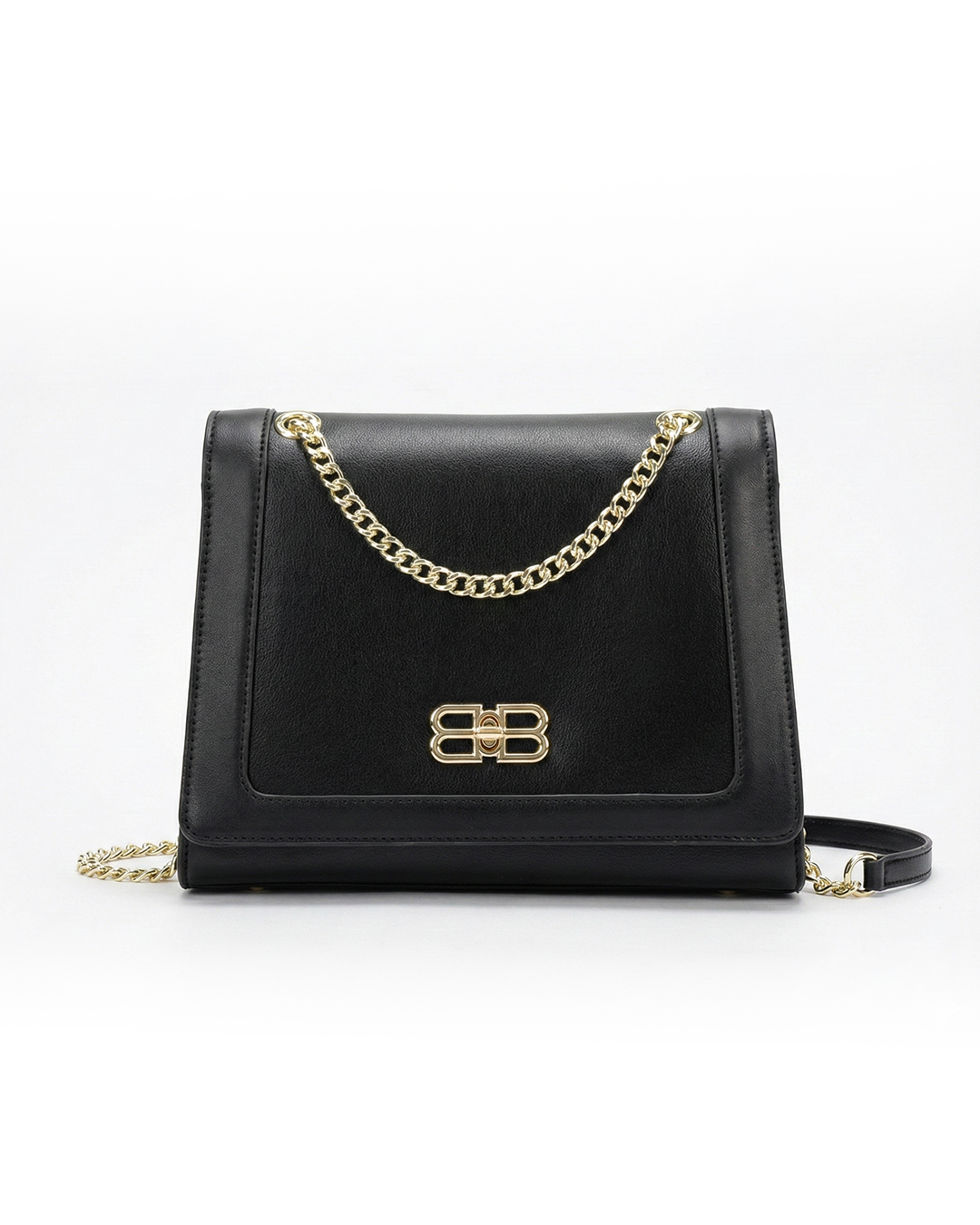 Refined Two-Texture Structured Flap Bag