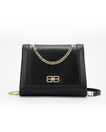 Refined Two-Texture Structured Flap Bag