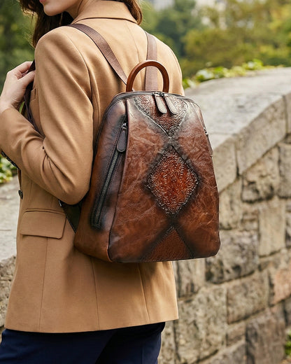 Signature Textured Embossed Artsian finish Bagpack