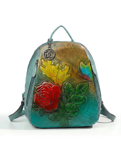 Embossed Rose Textured Luxury Backpack
