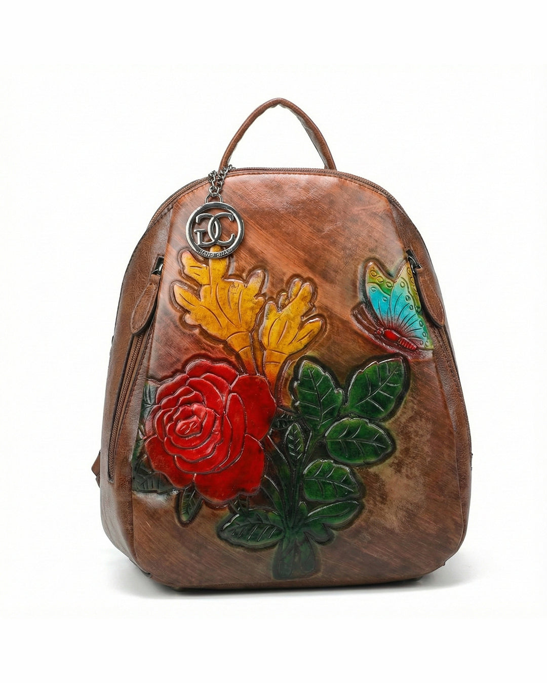 Embossed Rose Textured Luxury Backpack