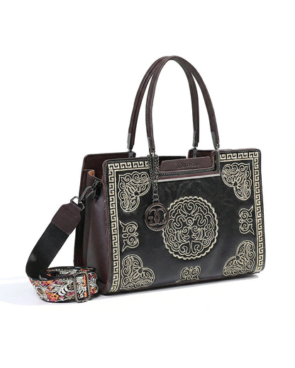 Artisanal Embroidered Aesthetic Top-Handle Bag