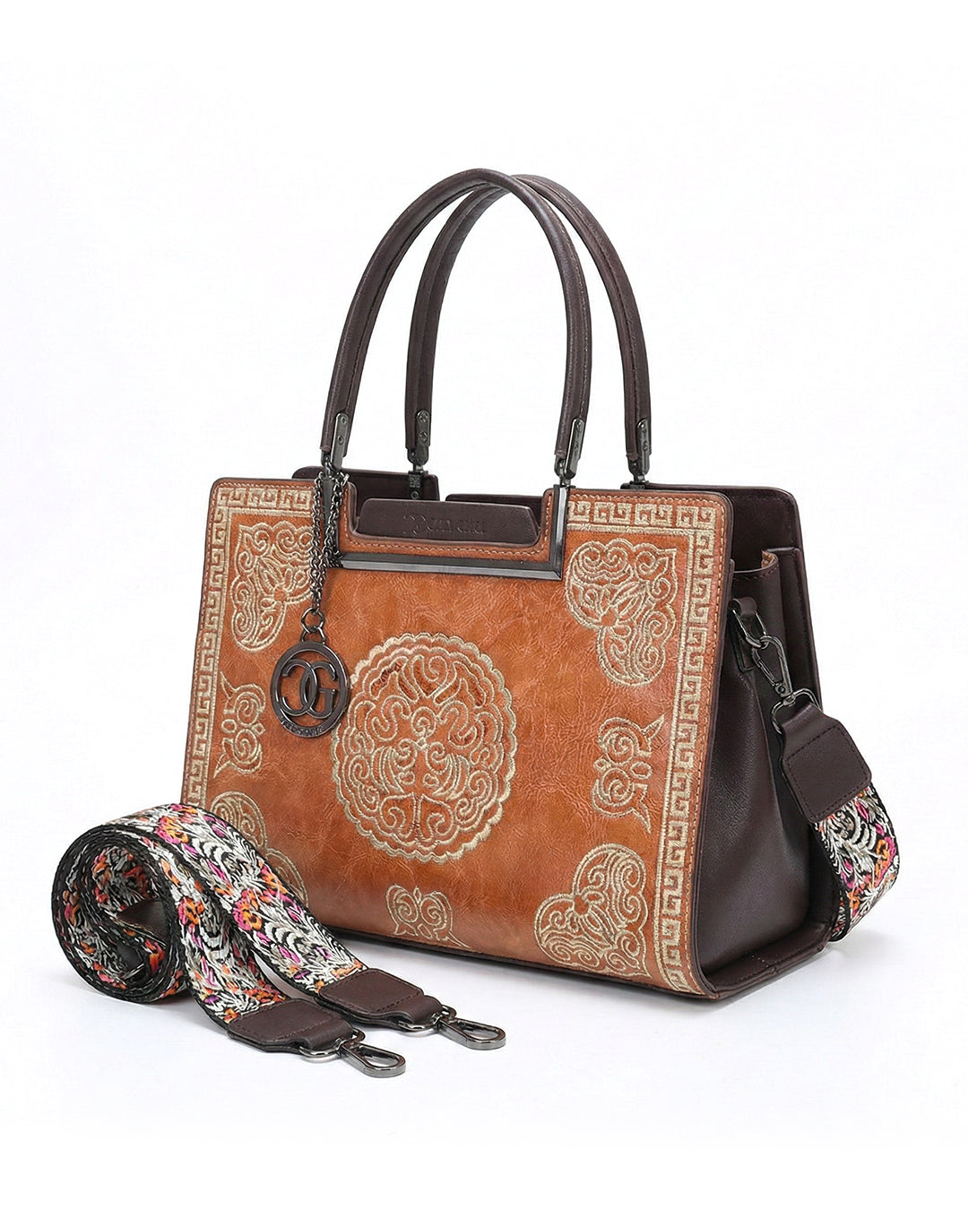 Artisanal Embroidered Aesthetic Top-Handle Bag