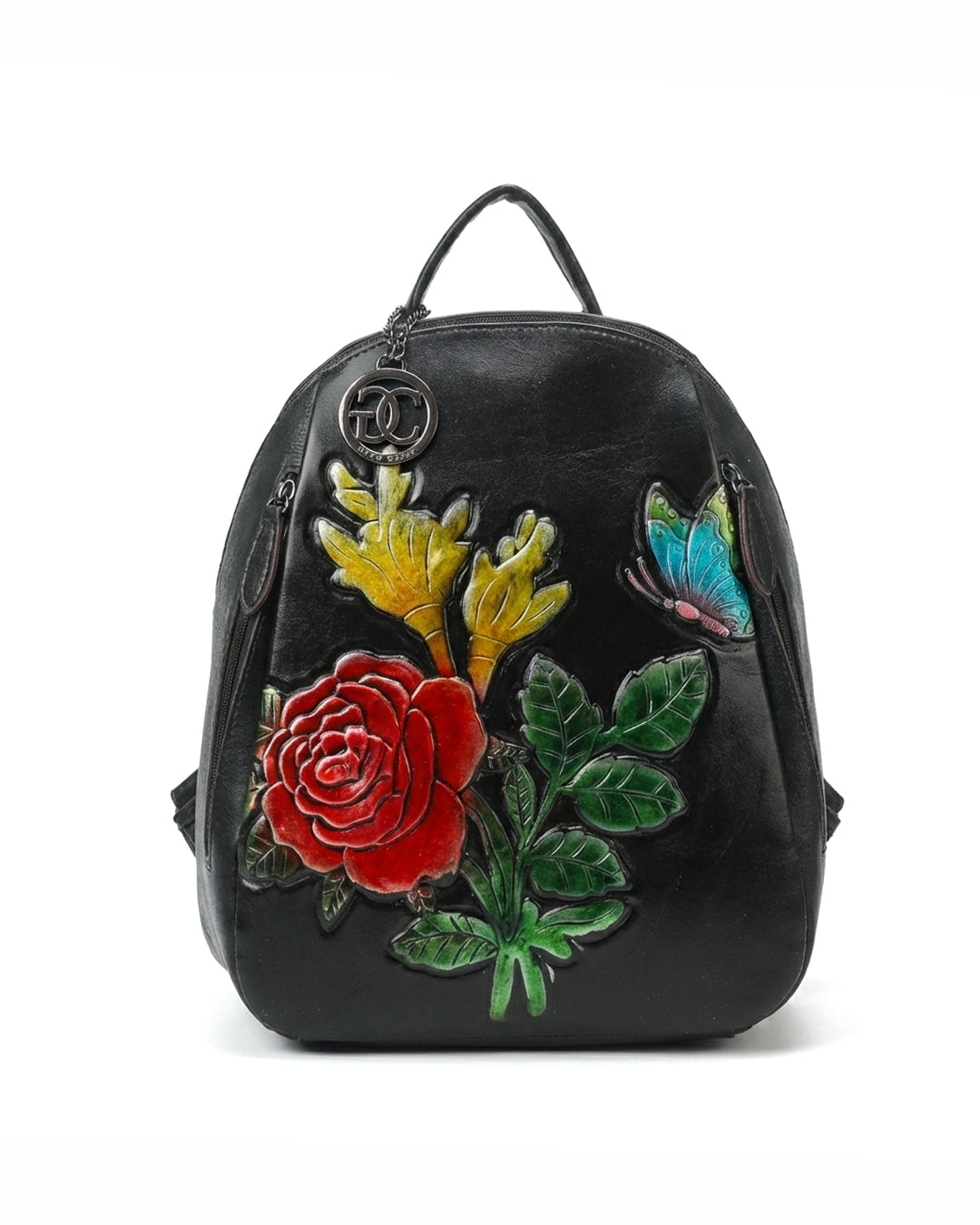 Embossed Rose Textured Luxury Backpack