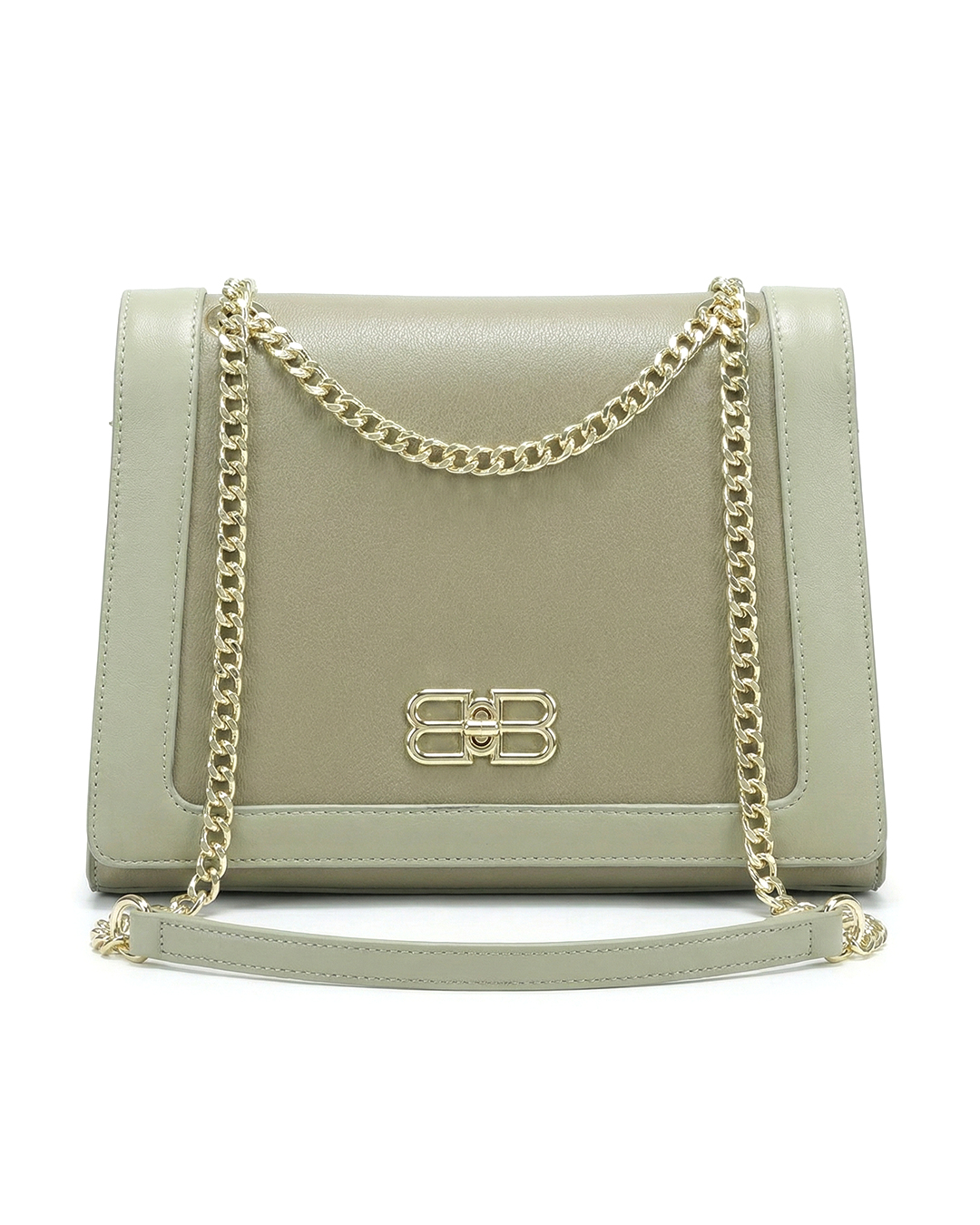 Refined Two-Texture Structured Flap Bag