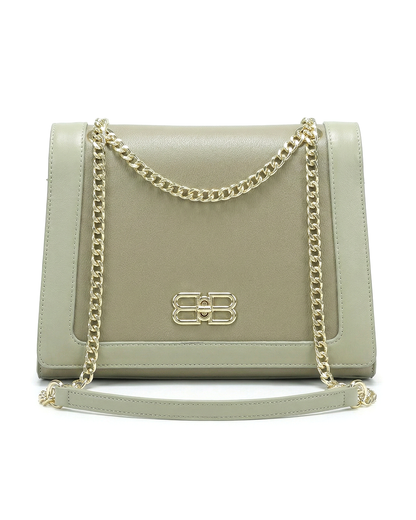 Refined Two-Texture Structured Flap Bag