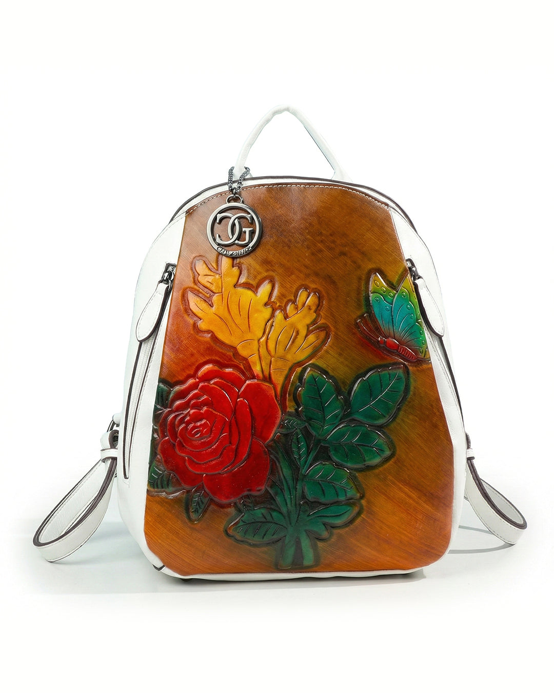 Embossed Rose Textured Luxury Backpack