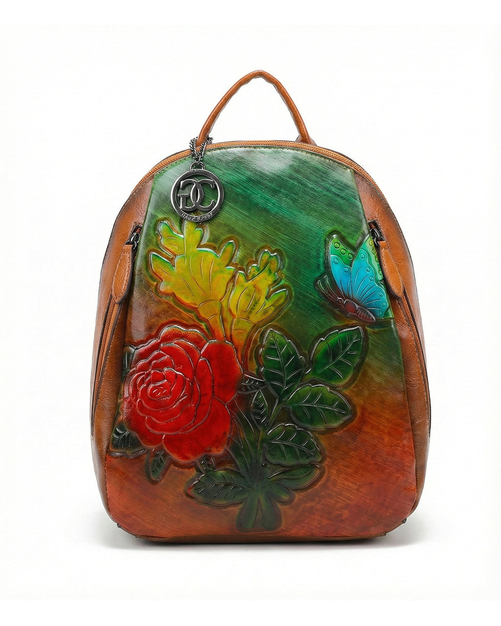 Embossed Rose Textured Luxury Backpack